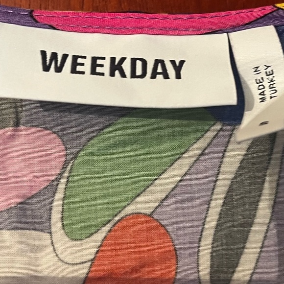 Weekday midi dress with wrap detail in ditsy floral Sz S Women Fun Flowy - Picture 6 of 10